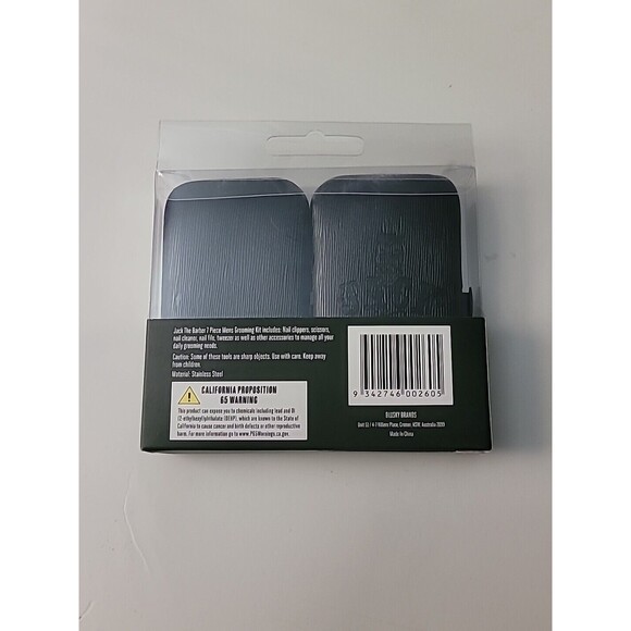 Jack The Barber Men’s Grooming Accessories Kit 7pc W / Hard Case Black & Green - Picture 2 of 2